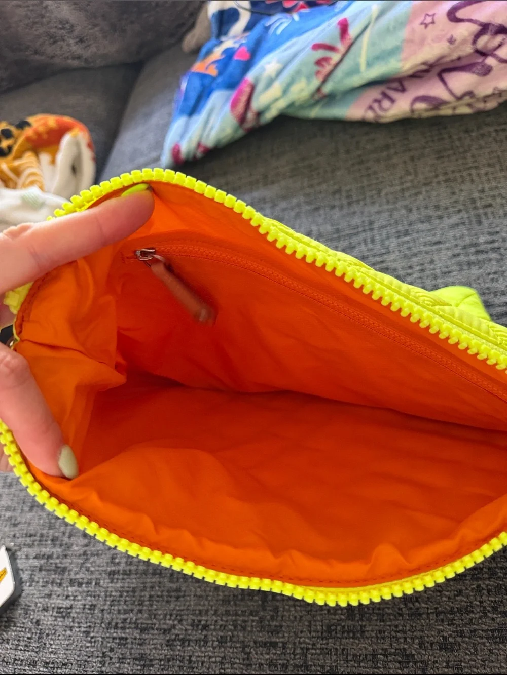Mz Wallace Neon Yellow Quilted Zip Clutch